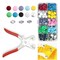 100 Sets Metal Snaps Buttons with Fastener Pliers Press Tool Kit Perfect for DIY Crafts Clothes Hats and Sewing, Snap Button Fasteners Kit for Clothing Sewing (9.5mm / 400 PCS)